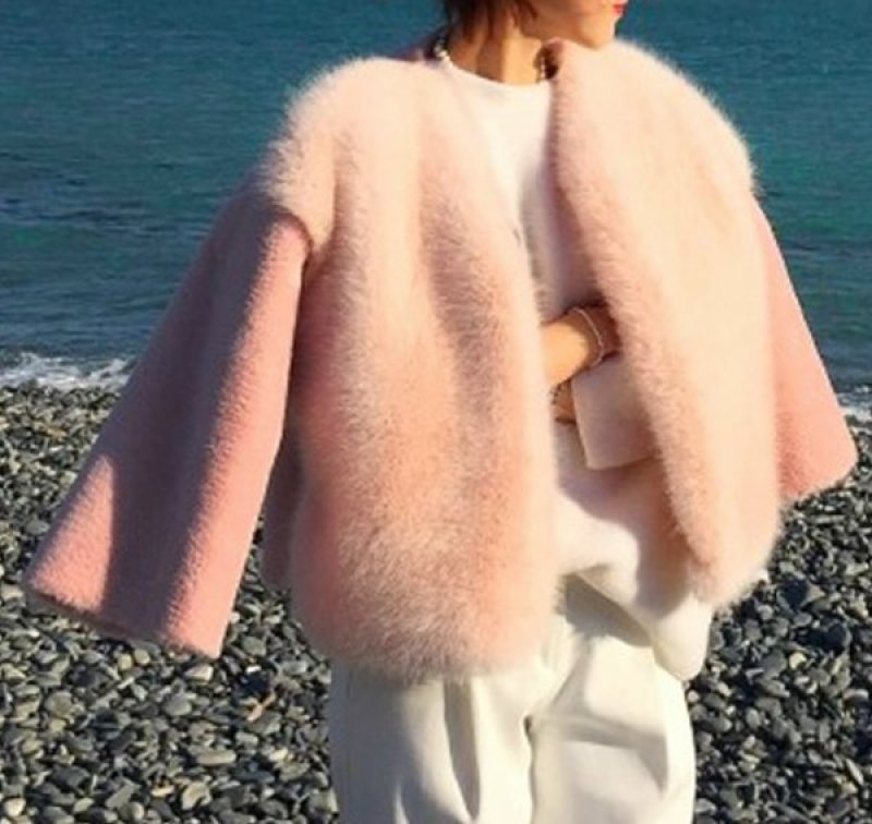 画像2: Fake fur jacket フェイクファージャケット ブルゾン  (2)
