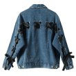 画像5: women's Back lace up ribbon denim G jean jacket　バックレースアップリボンデニムGジャン　ジャケット (5)