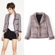 画像1: women's  temperament rough hand tassel short jacket フリンジがオシャレなツイードジャケット (1)