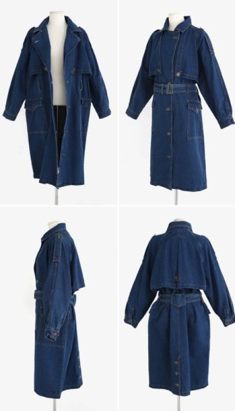画像3: Woman's Denim trench coat デニムトレンチコート ジャケット (3)