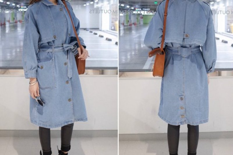 画像4: Woman's Denim trench coat デニムトレンチコート ジャケット (4)