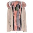 画像5: Woman's　Raccoon Fox Fur Collar Zipper Hooded  Coat  ニューカラー リアルファーフード&ライナー付ミリタリーモッズコート (5)