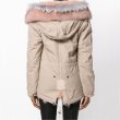 画像7: Woman's　Raccoon Fox Fur Collar Zipper Hooded  Coat  ニューカラー リアルファーフード&ライナー付ミリタリーモッズコート (7)