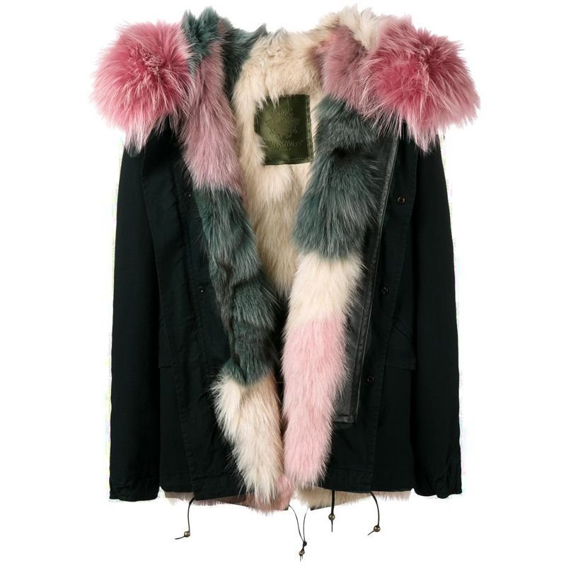 画像4: Woman's Real Fox Fur Liner  Collar Zipper Hooded  Coat Bomber Coat  ニューカラー リアルファーフード&ライナー付ミリタリーモッズコート (4)