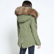画像3: Woman's　Real Fox Fur Liner  Collar Zipper Hooded  Coat Bomber Coat  ニューカラー リアルファーフード&ライナー付ミリタリーモッズコート (3)