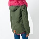 画像7: Woman's　Real Fox Fur Liner  Collar Zipper Hooded  Coat Bomber Coat  ニューカラー リアルファーフード&ライナー付ミリタリーモッズコート (7)