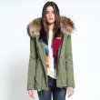 画像2: Woman's　Real Fox Fur Liner  Collar Zipper Hooded  Coat Bomber Coat  ニューカラー リアルファーフード&ライナー付ミリタリーモッズコート (2)