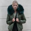 画像10: Woman's Real Fox Fur Liner  Collar Zipper Hooded  Coat Bomber Coat Army Windproof Jacket ニューカラー リアルファーフード付MA-1ジャンバーブルゾンジャケット (10)
