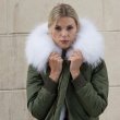 画像13: Woman's Real Fox Fur Liner  Collar Zipper Hooded  Coat Bomber Coat Army Windproof Jacket ニューカラー リアルファーフード付MA-1ジャンバーブルゾンジャケット (13)