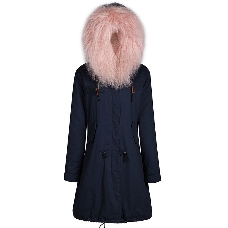 画像4: Mongolian Wool Fur Collar Removable Hooded Bomber Jacket Coat モンゴリアンリアルファーフードライナーモッズコート ジャケット (4)