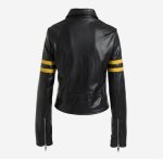 画像4: Unisex Real Leather Riders Line Jacket　本革本皮リアルレザーライン入りライダースジャケット (4)