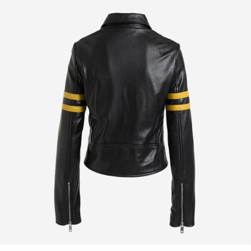 画像4: Unisex Real Leather Riders Line Jacket 本革本皮リアルレザーライン入りライダースジャケット (4)