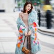 画像2: Real RaccoonBlue fur long coat リアルラクーンファーロングファーコート (2)