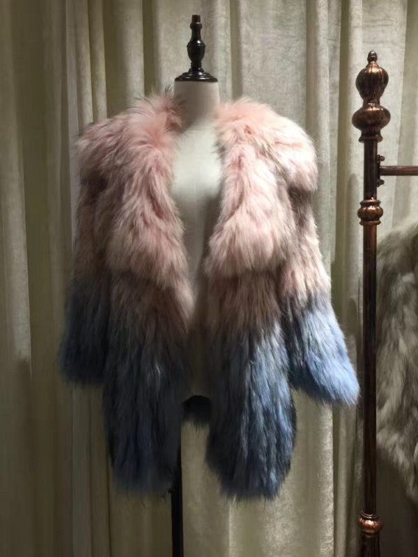 画像2: Real Raccoon Gradation Color Fur Coat リアルラクーンファー グラデーションファーコート (2)