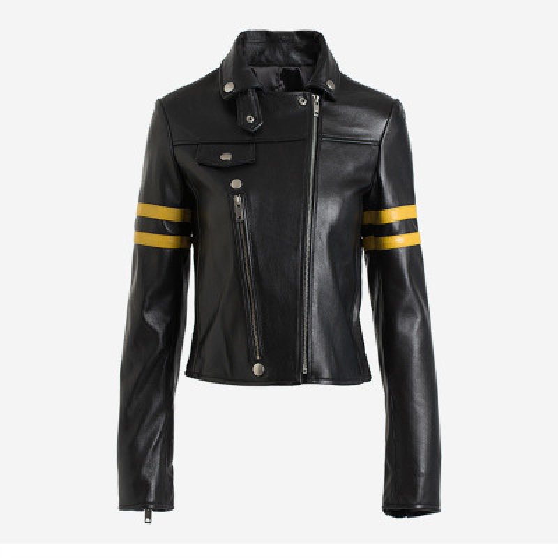 画像3: Unisex Real Leather Riders Line Jacket 本革本皮リアルレザーライン入りライダースジャケット (3)