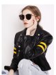 画像2: Unisex Real Leather Riders Line Jacket　本革本皮リアルレザーライン入りライダースジャケット (2)