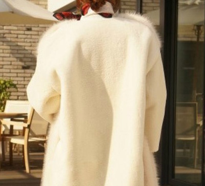 画像4: long paragraph loose fakefur coat ロングフェイクファーカーディガンスタイルコート ジャケット (4)