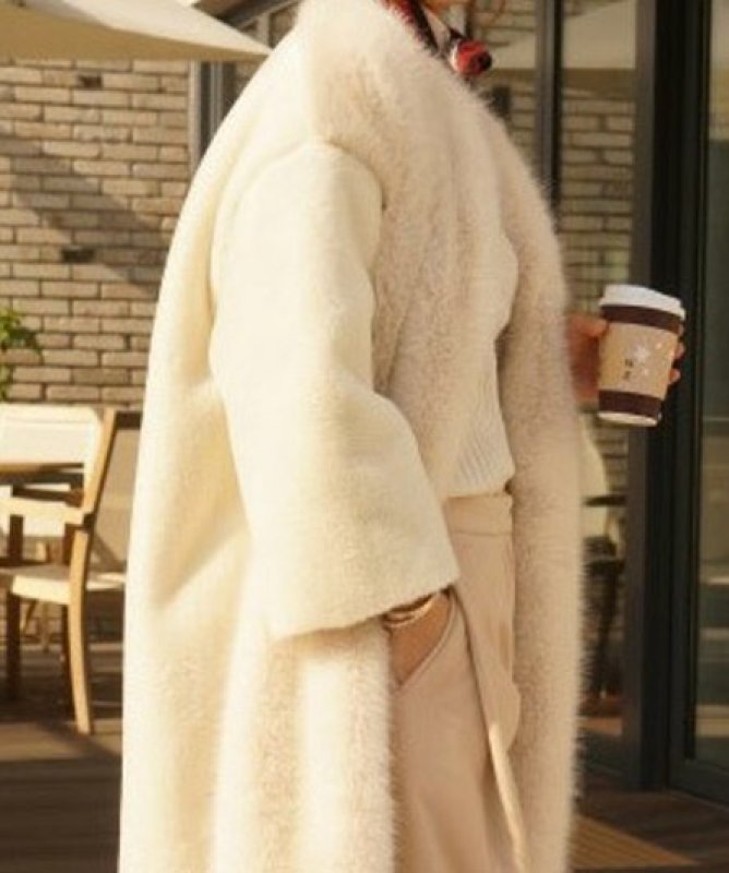 画像3: long paragraph loose fakefur coat ロングフェイクファーカーディガンスタイルコート ジャケット (3)