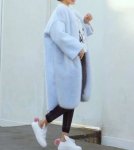 画像1: long paragraph loose fakefur coat ロングフェイクファーカーディガンスタイルコート　ジャケット (1)