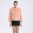 画像2: Real Fox Fur Real Fur Coat リアルフォックスファーコート ショート丈 ブロックスリーブ ボディストライプ (2)