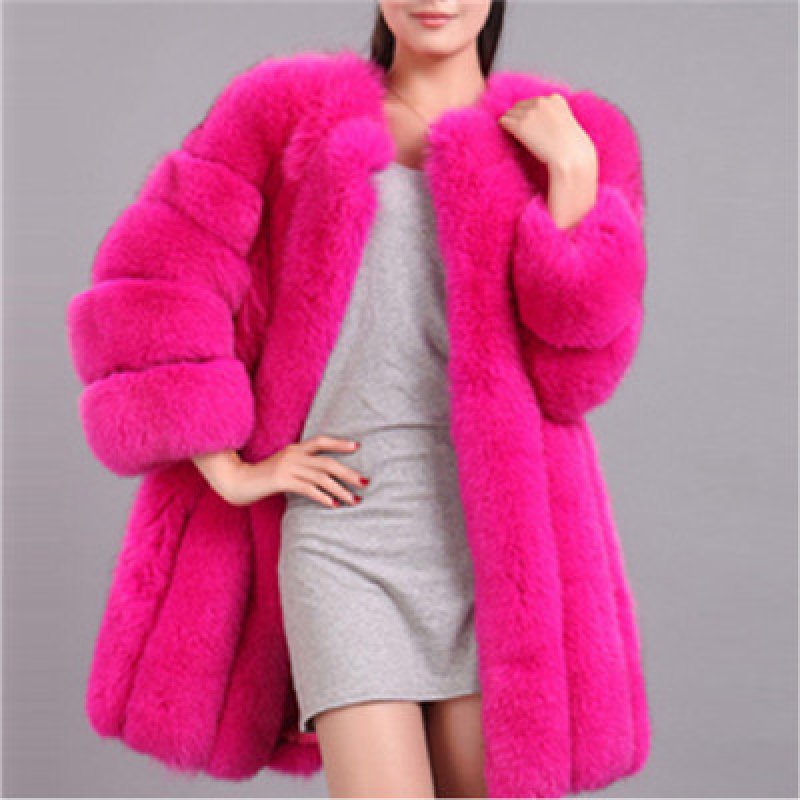 画像6: Real Fox Fur Real Fur Coat リアルフォックスファーコート ミディアム ブロックスリーブ ボディストライプ (6)