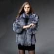 画像17: Real Fox Fur Real Fur Coat リアルフォックスファーコート ミディアム ブロックスリーブ ボディストライプ (17)