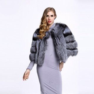 Colorful Knitted Real Fox Fur Jacket 編み込み リアル