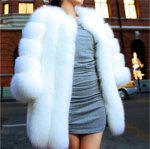 画像15: Real Fox Fur Real Fur Coat リアルフォックスファーコート ミディアム ブロックスリーブ ボディストライプ (15)