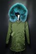 画像14: Woman's Real Silver Fox Fur Liner Loose Warm Coat Jacket　リアルファーフード&ライナー付ミリタリーモッズコート (14)