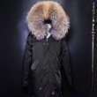 画像8: Woman's Real Silver Fox Fur Liner Loose Warm Coat Jacket　リアルファーフード&ライナー付ミリタリーモッズコート (8)