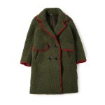 画像1: 　women's   fakelamb fur loose coat　シンプルダブルテーラードコート　 (1)