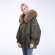 画像2: New Oversize Real Fur MA-1 Coat オーバーサイズ リアルファー付MA-1コート ショート丈 (2)
