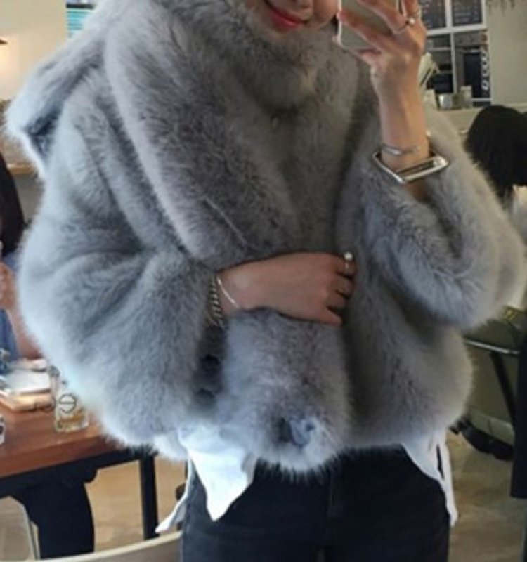 画像3: Fake mink coat & shawl set jacket coat  Short coat フェイクミンク調ファーショトコート&ストールセット ジャケット (3)