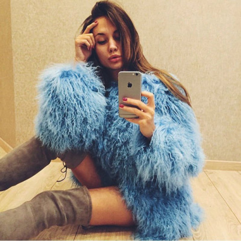 画像8: Women's Real Mongolian lamb Fur Coat  リアルモンゴリアンファーコート (8)