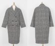 画像1: Women's  thousands of birds woolen coat  jacket ガンクラブ・チェック柄ロング丈ウールコート (1)