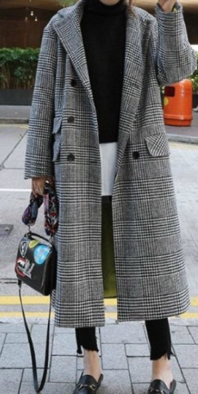 画像4: Women's  thousands of birds woolen coat  jacket ガンクラブ・チェック柄ロング丈ウールコート (4)