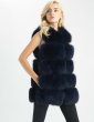 画像2: Women's Real fox fur vest Front 5 block  リアルフォックスファーベスト (2)