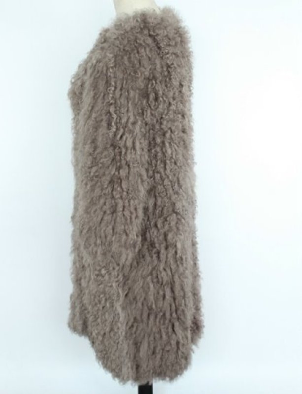 画像7: Women's real lamb fur coat  jacket リアルラムモンゴリアンファーロング丈コート　プラスサイズあり (7)