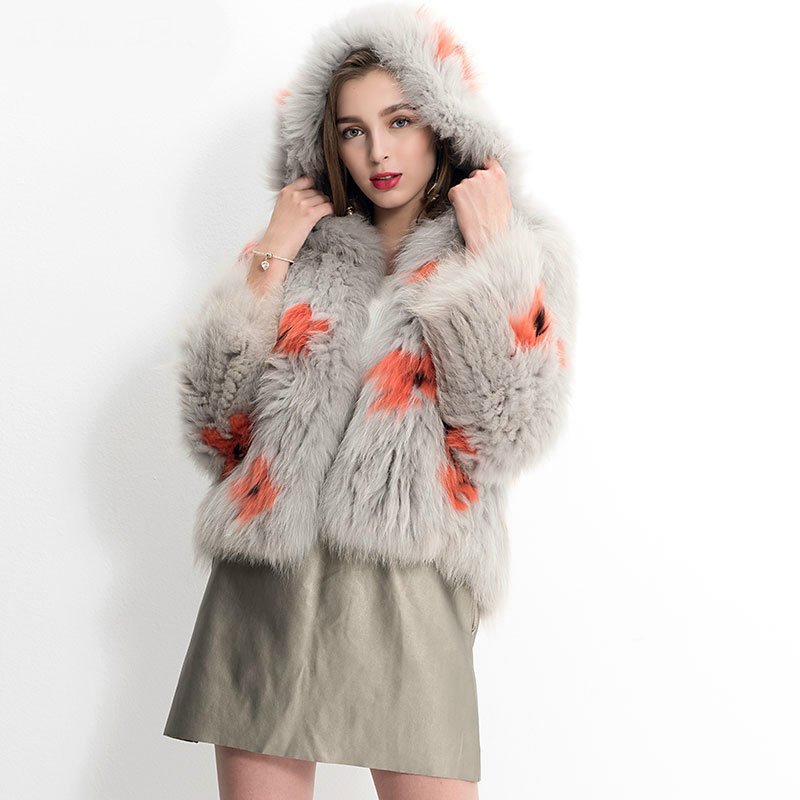 画像5: Real Raccoon Bambi  floral fur coat リアルラクーンファーニット バンビフローラル ファーコート (5)
