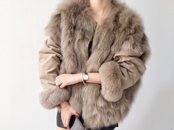 画像1: Women's Over sized Real fur Reversible MA-1 オーバーサイズリアルファーリバーシブルMA-1 (1)