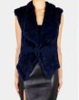 画像1: Women's real Rabbit Product Clothing Fur Vest リアルラビットファーを編み込んだファーベスト (1)