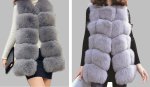 画像12: Women's Real fox fur vest Front 5 block  リアルフォックスファーベスト (12)