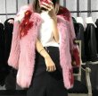 画像2: Real fox fur strawberry big hit color  jacket  fur coat　 リアルフォックスファーストロベリー柄コート　ジャケット (2)