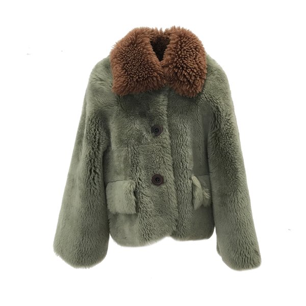 画像1: Spain Merino fur short coat   sheep shepherd lamb jacket  fur coat リアルシープスキンショートコート　ジャケット (1)