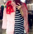 画像4: Real fox fur strawberry big hit color  jacket  fur coat　 リアルフォックスファーストロベリー柄コート　ジャケット (4)