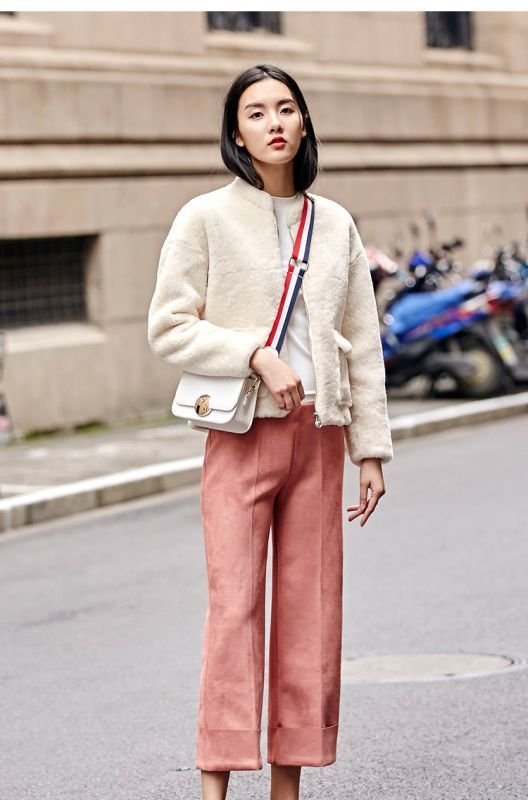 画像5: sheep cut cashmere short section fur coat motorcycle jacket women's sheepskin fur coat リアルシープスキンショートファージャケット (5)