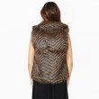 画像3: Women's fashion stripes sleeveless lapel imitation fur vest フェイクファーベスト　ジレ　プラスサイズあり (3)