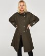 画像1: women 's clothing buckle decoration loose style windbreaker Long Coat　オシャレなボタンがポイントのルーズスタイルロングコート　ジャケット (1)