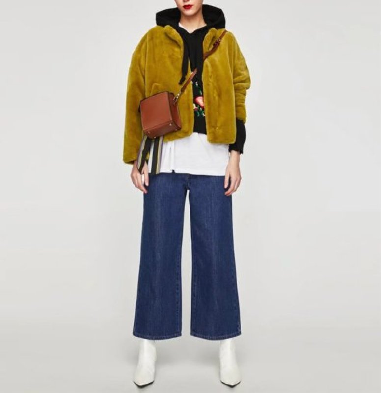 画像4: women's short section of artificial fur  coat jacket フェイクファーモコモコノーカラージャケット　ブルゾン (4)