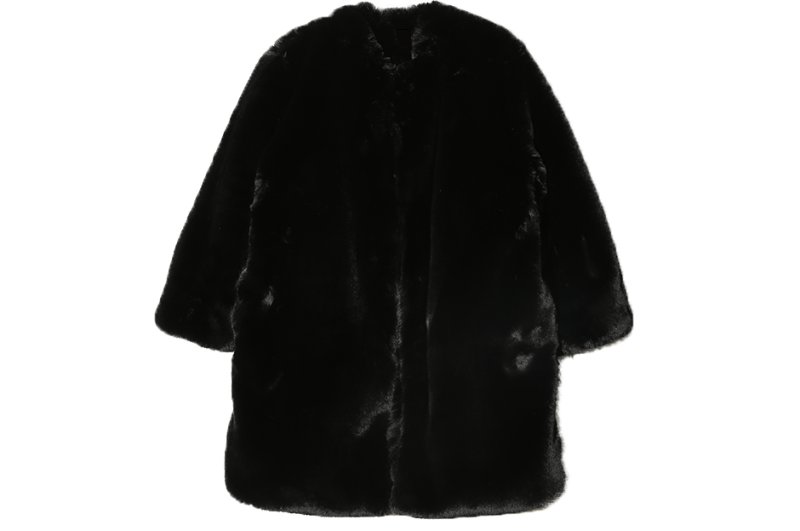 画像3: women'sFake fur warm coat フェイクファーノーカラーロングコート ジャケット　 (3)
